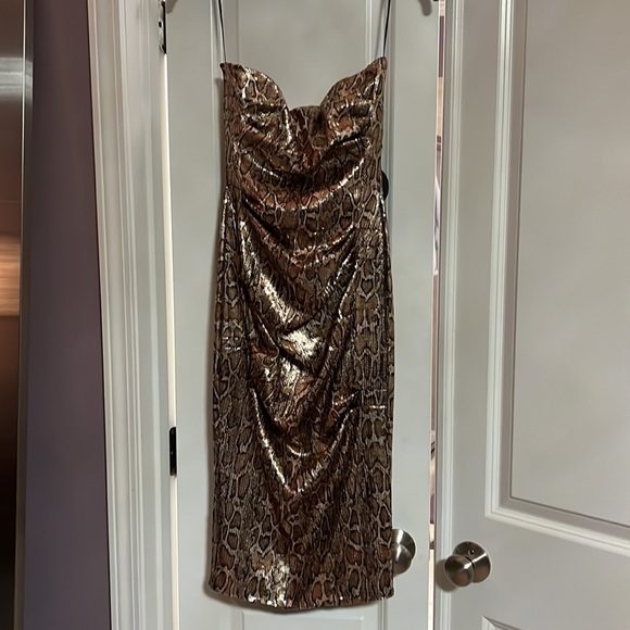 NWT Nookie Blind Date midi bronze M - Picture 5 of 8